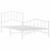vidaXL Metal Bed Frame without Mattress with Footboard White 107x203cm