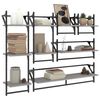 vidaXL 6 Piece Wall Shelf Set with Bars Grey Sonoma Engineered Wood