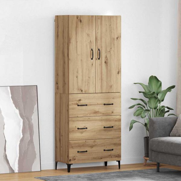 vidaXL Highboard Artisan Oak 69.5 x 34 x 180 cm Engineered Wood