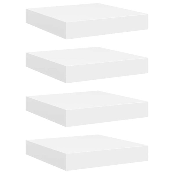vidaXL Floating Wall Shelves 4 pcs White 23x23.5x3.8 cm MDF