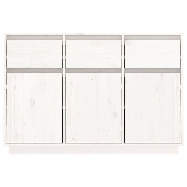 vidaXL Sideboard White 110x34x75 cm Solid Wood Pine