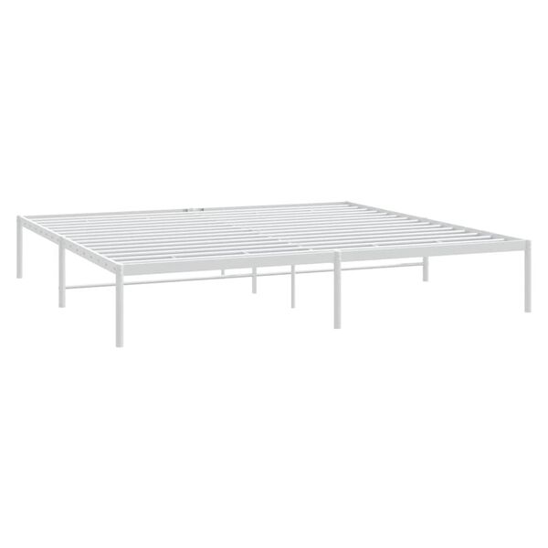 vidaXL Metal Bed Frame without Mattress White 180x200cm