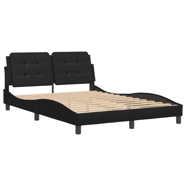 vidaXL Bed Frame without Mattress "Zadar" Black 120x200 cm Faux Leather