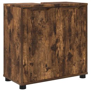 vidaXL Bathroom Basin Cabinet with Shelf Smoked Oak 60 x 30 x 60 cm