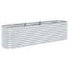 vidaXL Garden Raised Bed | Silver | Galvanised Steel | 320 x 80 x 81 cm