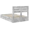 vidaXL Storage Bed Concrete Grey 135 x 190 cm Engineered Wood