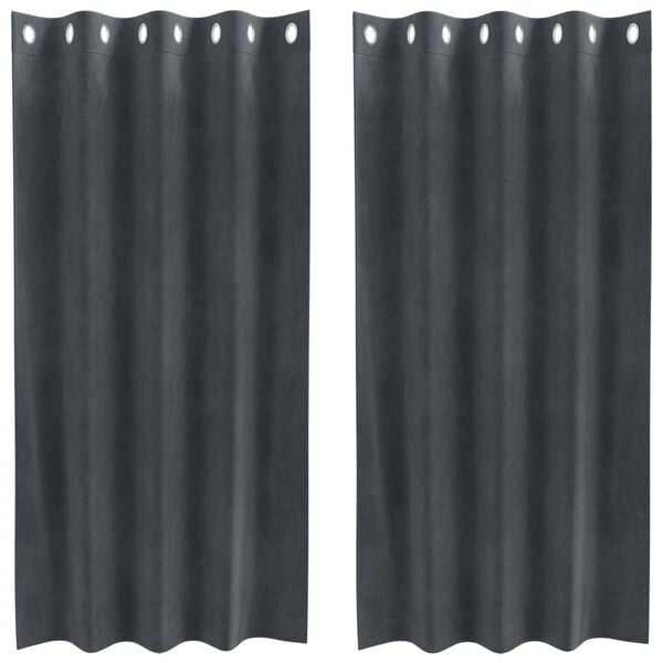 vidaXL Blackout Curtains 2 pcs Light Grey 140 x 175 cm Velvet