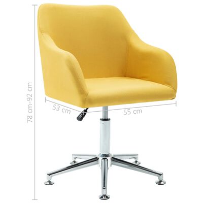 vidaXL Swivel Dining Chairs 4 pcs Yellow Fabric