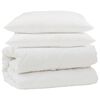 vidaXL Duvet Set with Pillow 3 pcs White Microfiber and Down Feather
