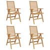 vidaXL Chair 4 pcs Brown Solid Teak Wood Convertible