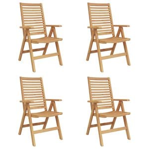 vidaXL Chair 4 pcs Brown Solid Teak Wood Convertible