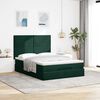 vidaXL Ottoman Bed with Mattresses Dark Green 140x190cm Velvet