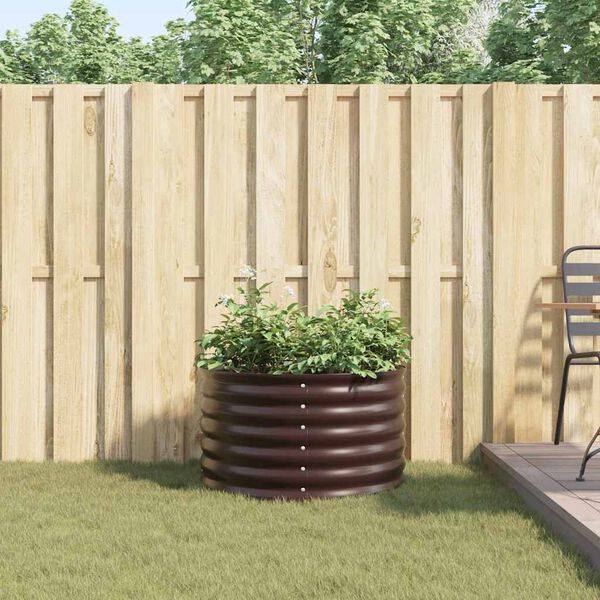 vidaXL Garden Raised Bed Brown 80 x 80 x 44 cm Steel