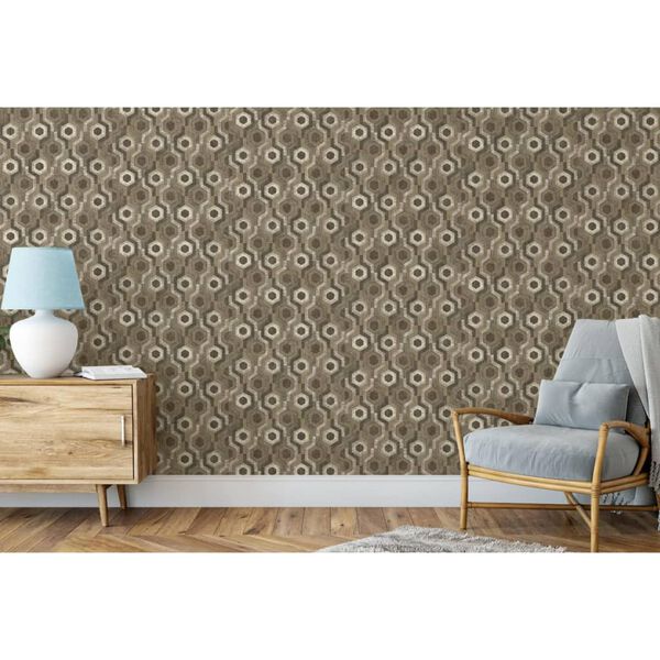 DUTCH WALLCOVERINGS Wallpaper Galactic Brown and White
