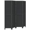 vidaXL Room Divider 4 Panels Black Solid Wood Paulownia