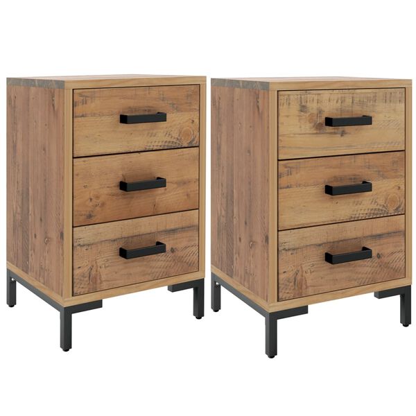 vidaXL Bedside Cabinets 2 pcs 40x30x55 cm Solid Wood Pine
