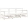 vidaXL 3 Piece Garden Lounge Set White Solid Wood Pine