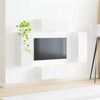 vidaXL TV Wall Cabinet Set 4 pcs High Gloss White Engineered Wood
