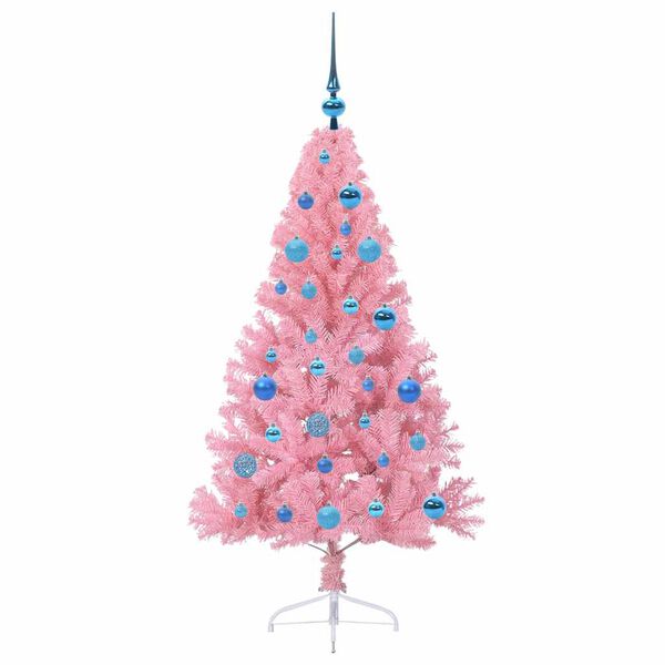 vidaXL Artificial Pre-lit Christmas Tree with 150 LEDs Pink 150 cm PVC