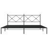 vidaXL Metal Bed Frame without Mattress with Headboard Black 200x200cm
