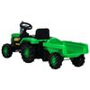 vidaXL Pedal Tractor for Kids with Trailer Green and Black