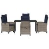 vidaXL Garden Dining Set with Cushion 5 pcs Grey Poly Rattan