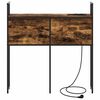 vidaXL Storage Headboard with Charging Station Smoked oak 75 cm