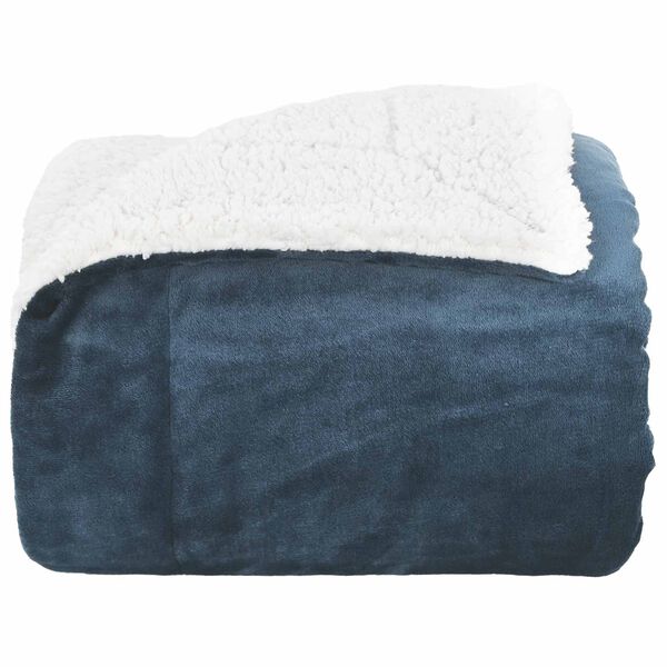 vidaXL Throw Blanket Navy Blue 220 x 240 cm Fleece