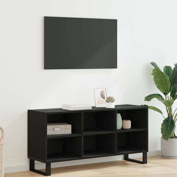 vidaXL TV Cabinet Black Oak 103.5 x 30 x 50 cm Engineered Wood