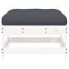 vidaXL Garden Footstools with Cushions 2pcs White Solid Wood Pine