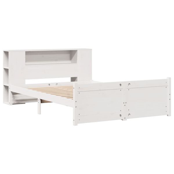 vidaXL Bookcase Bed without Mattress White 120x200cm Solid Wood Pine