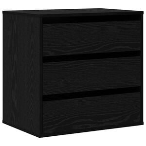 vidaXL Drawer Cabinet Black 60 x 41 x 58 cm Engineered Wood