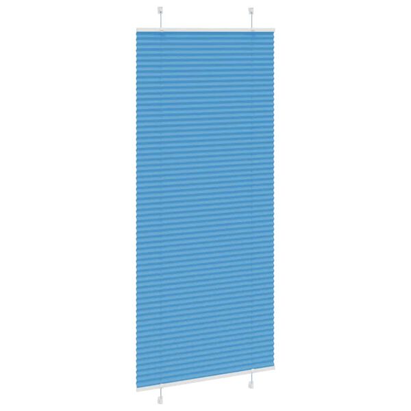 vidaXL Pleated Blind Blue 90x200 cm Fabric Width 89.4 cm Polyester