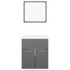 vidaXL Bathroom Furniture Set High Gloss Grey Engineered Wood