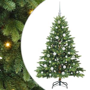 vidaXL Artificial Christmas Tree with 150 LEDs Green 150 cm PE and PVC