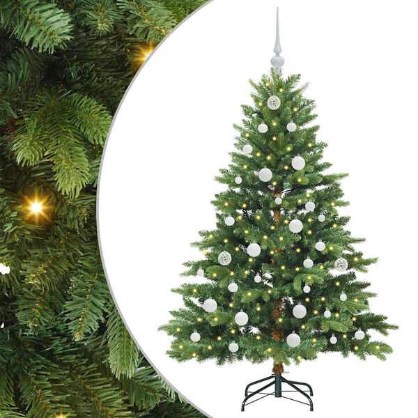 vidaXL Artificial Christmas Tree with 150 LEDs Green 150 cm PE and PVC