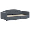 vidaXL Daybed with Trundle&Drawers without Mattress Dark Grey 90x190 cm Single