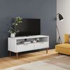 vidaXL TV Cabinet MOLDE White 106x40x49 cm Solid Wood Pine