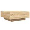 vidaXL Coffee Table with LED Lights Sonoma Oak 80x80x31 cm