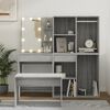 vidaXL Dressing Table Set with LED Grey Sonoma Engineered Wood