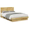 vidaXL Bed Frame with Headboard without Mattress 120x190 cm Small Double Solid Wood Oak