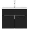 vidaXL Sink Cabinet with Built-in Basin Black Engineered Wood
