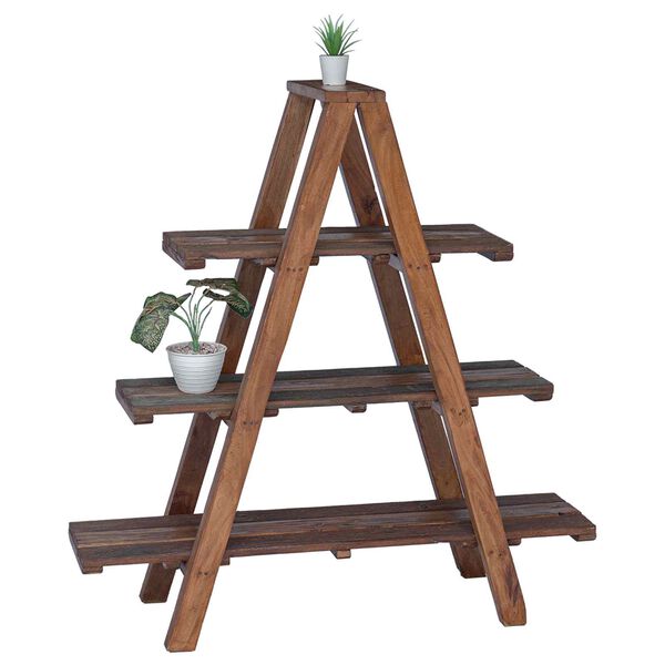vidaXL Folding Rack Brown 79.5 x 35 x 112 cm Solid Reclaim Wood