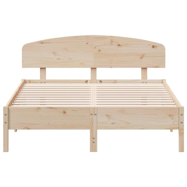 vidaXL Bed Frame without Mattress 150x200 cm King Size Solid Wood Pine