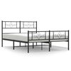 vidaXL Metal Bed Frame without Mattress with Footboard Black 140x200cm