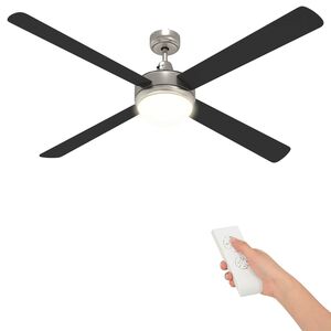 vidaXL Ceiling Fan with Light and Remote Control &Oslash; 130 cm Black