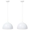 vidaXL Pendant Lamps 2 pcs Height Adjustable E27 White &Oslash; 30 cm Metal