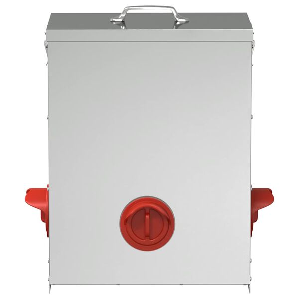 vidaXL Chicken Feeder Silver 32.5 x 20.5 x 43 cm Galvanised Steel