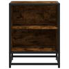 vidaXL Bedside Cabinet Smoked Oak 40x31x50 cm Engineered Wood and Metal