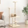 vidaXL Cat Tree with Sisal Scratching Posts Cream 136 cm